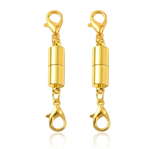 

PandaHall Brass Magnetic Clasps, with Double Lobster Claw Clasps, Column, Golden, 45x7.5x6mm, Lobster Claw Clasp: about 11.8x7.5x2.8mm Brass...