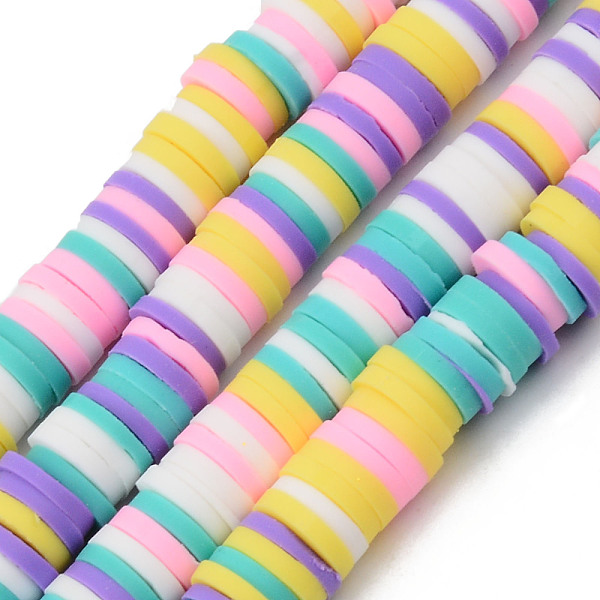 

PandaHall Handmade Polymer Clay Beads Strands, for DIY Jewelry Crafts Supplies, Heishi Beads, Disc/Flat Round, Medium Slate Blue, 6x0.5~1mm...