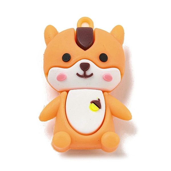 

PandaHall PVC 3D Plastic Pendants, for Key Chain Bag Hanging Ornaments, Dog, Orange, 48x32x19mm, Hole: 2mm PVC Dog Orange