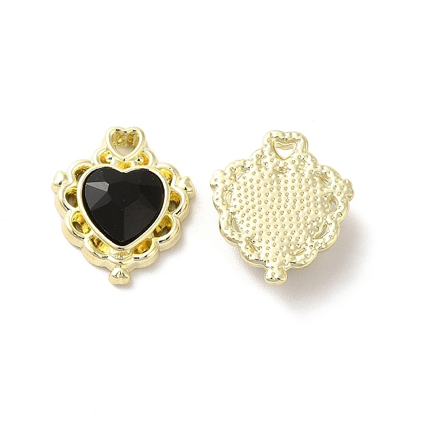 

PandaHall Alloy Pendant, with Glass, Light Gold, Lead Free & Cadmium Free, Heart Charm, Black, 17x15x5mm, Hole: 1.5x2mm Alloy+Glass Heart...