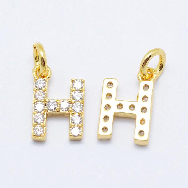 Brass Micro Pave Grade AAA Cubic Zirconia Charms