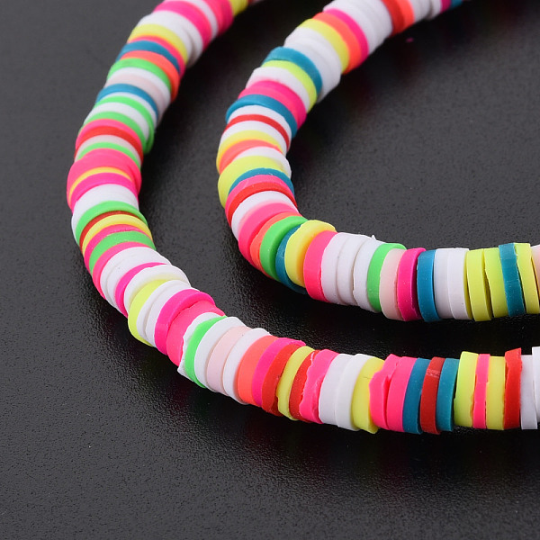 

PandaHall Handmade Polymer Clay Beads Strands, for DIY Jewelry Crafts Supplies, Luminous, Disc/Flat Round, Colorful, 6x0.5~1.5mm, Hole: 2mm...