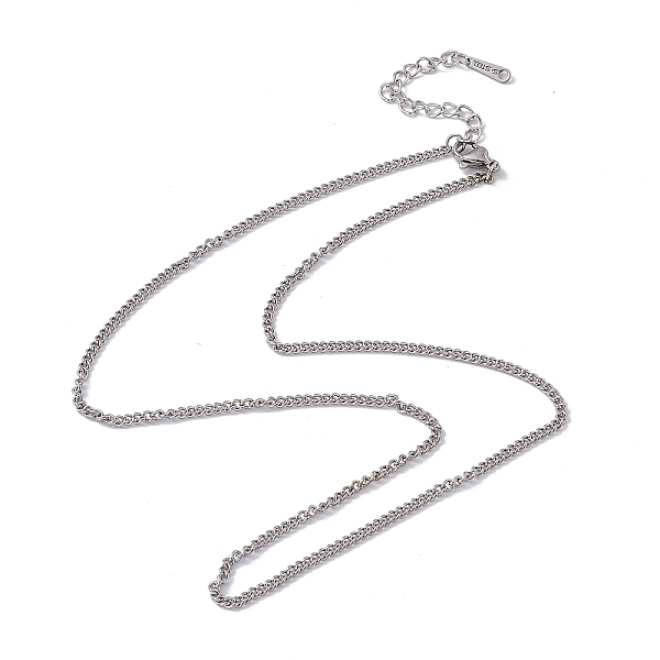 

PandaHall 201 Stainless Steel Curb Chain Necklace for Men Women, Stainless Steel Color, 17.72 inch(45cm) 201 Stainless Steel