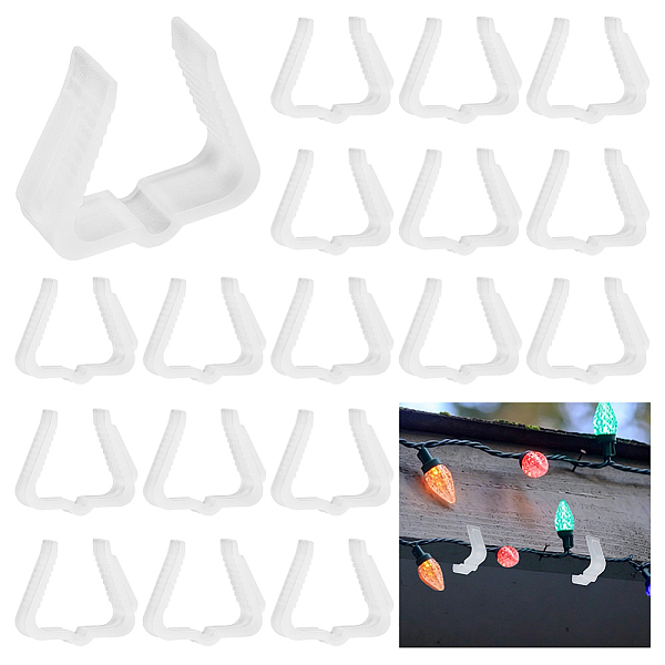 80Pcs Plastic Christmas Light Hanger Hooks