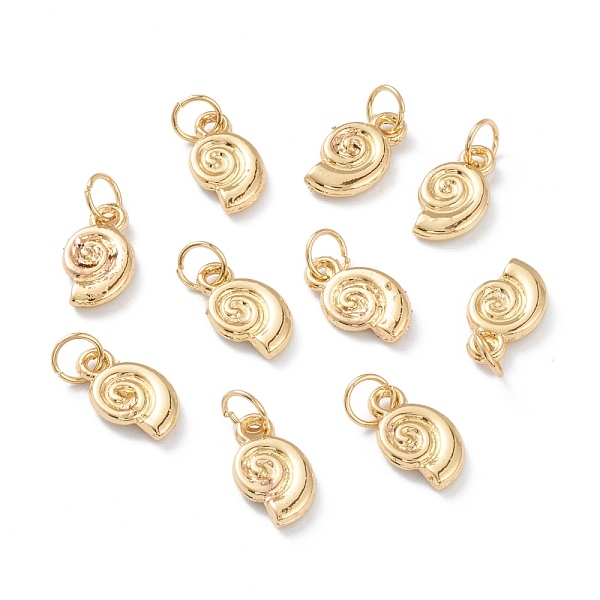 

PandaHall Alloy Charms, Long-Lasting Plated, with Jump Rings, Snail Shell, Real 18K Gold Plated, 12x7x2mm, Jump Ring: 5x1mm, Inner Diameter...