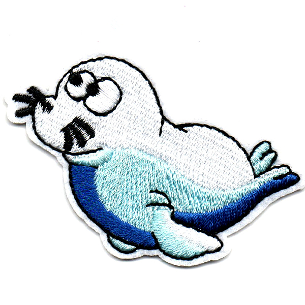 

PandaHall Computerized Embroidery Cloth Iron on/Sew on Patches, Costume Accessories, Appliques, Seal, White, 45x70mm Cloth Other Animal...