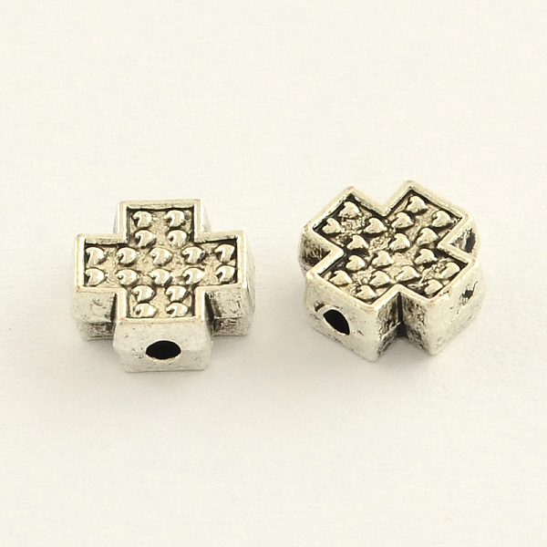 

PandaHall Tibetan Style Zinc Alloy Cross Beads, Antique Silver, 8x8x3.5mm, Hole: 1mm Alloy Cross