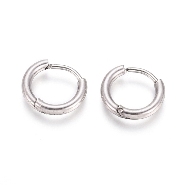 

PandaHall 202 Stainless Steel Huggie Hoop Earrings, Hypoallergenic Earrings, with 316 Surgical Stainless Steel Pin, Stainless Steel Color...