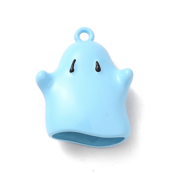 

PandaHall Halloween Spray Painted Alloy Pendants, with Enamel, Ghost Charm, Light Sky Blue, 22x17x8mm, Hole: 1.6mm Alloy+Enamel Ghost