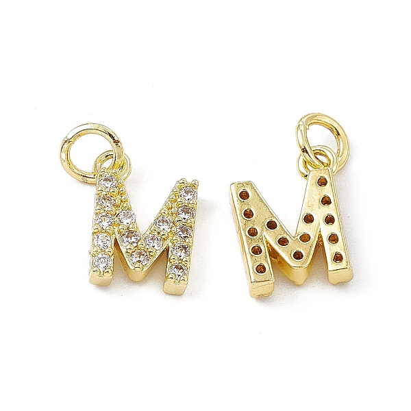 

PandaHall Real 18K Gold Plated Brass Micro Pave Clear Cubic Zirconia Charms, with Jump Ring, Letter.M, 11.5x8.5x2.5mm, Hole: 3.4mm...