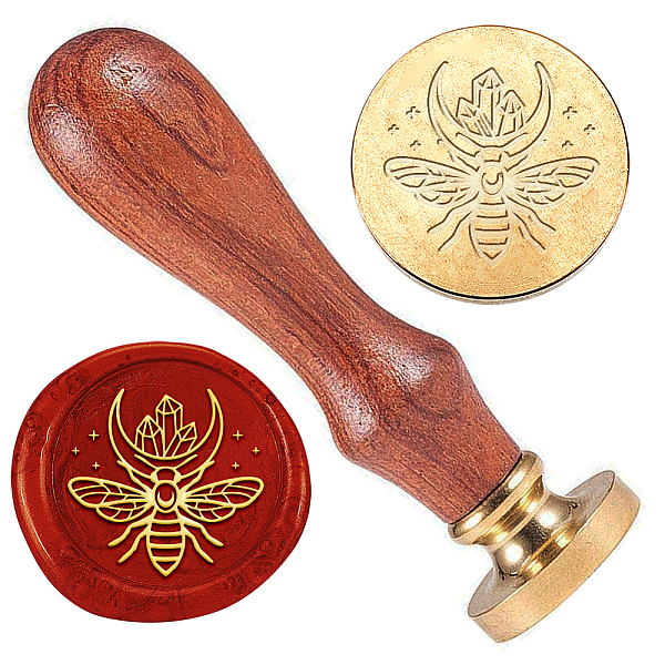 

PandaHall Wax Seal Stamp Set, Golden Tone Sealing Wax Stamp Solid Brass Head, with Retro Wood Handle, for Envelopes Invitations, Gift Card...