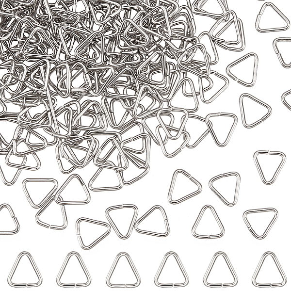 

PandaHall SUNNYCLUE 500Pcs 304 Stainless Steel Triangle Rings, Buckle Clasps, Fit for Top Drilled Beads, Webbing, Strapping Bags, Stainless...