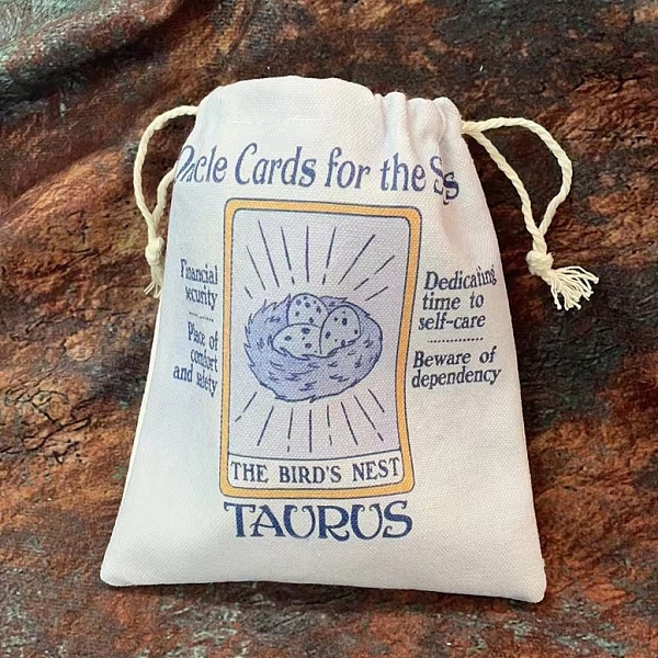 

PandaHall Tarot Card Storage Bag, Canvas Cloth Tarot Drawstring Bags, Rectangle with Constellation Pattern, Taurus, 18x13cm Cloth Taurus