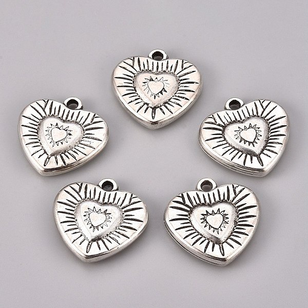 

PandaHall CCB Plastic Pendants, Heart, Antique Silver, 29.7x30x5.6mm, Hole: 2.5mm Plastic Heart