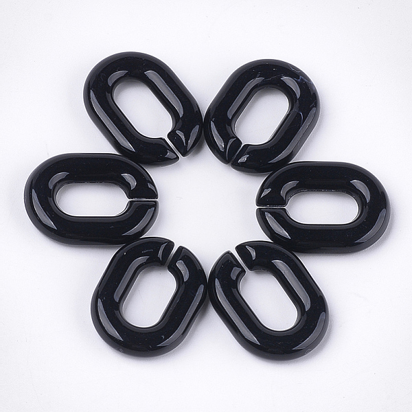 

PandaHall Acrylic Linking Rings, Quick Link Connectors, For Jewelry Chains Making, Oval, Black, 19x14x4.5mm, Hole: 11x5.5mm, about...