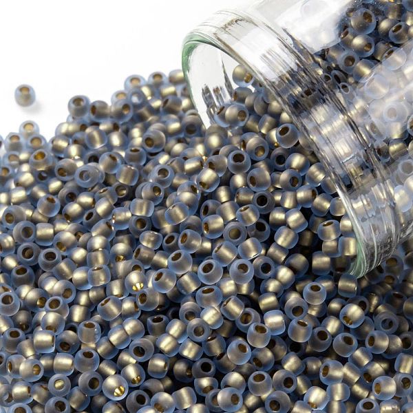 

PandaHall TOHO Round Seed Beads, Japanese Seed Beads, (997FM) Bronze Lined Light Sapphire Rainbow Matte, 11/0, 2.2mm, Hole: 0.8mm, about..., Brown