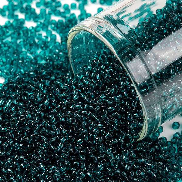 

PandaHall TOHO Round Seed Beads, Japanese Seed Beads, (7BD) Transparent Capri Blue, 15/0, 1.5mm, Hole: 0.7mm, about 3000pcs/10g Glass Cyan