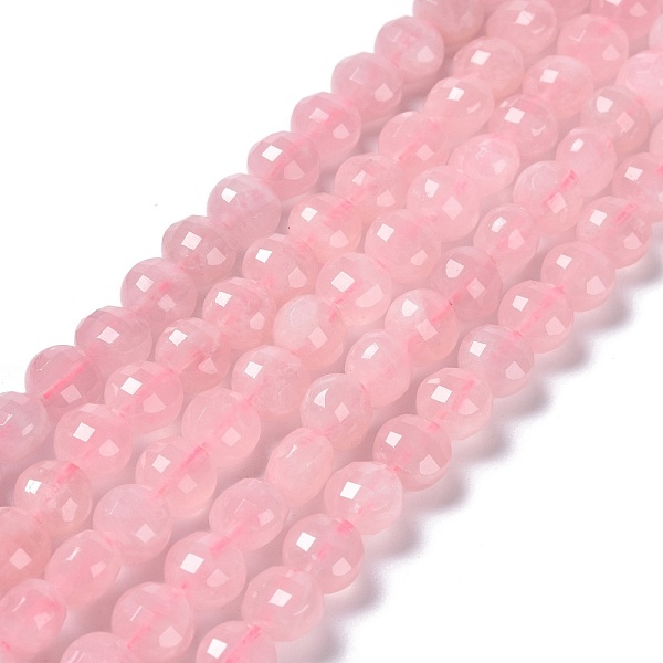

PandaHall Natural Rose Quartz Beads Strands, Faceted, Flat Round, 8~8.5x5.5~6mm, Hole: 1.2mm, about 49pcs/strand, 15.55''(39.5cm) Rose..., Pink