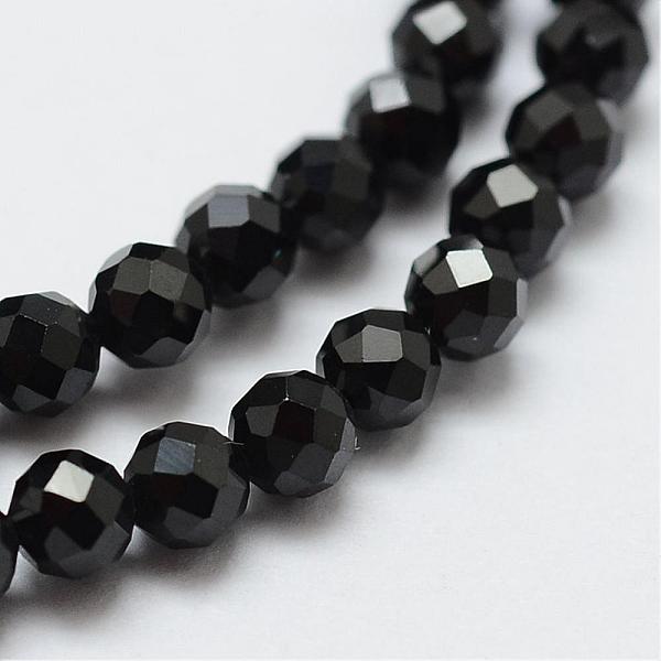 

PandaHall Natural Black Spinel Beads Strands, Faceted, Round, 5mm, Hole: 0.5mm, about 75pcs/strand, 15.35 inch(39cm) Spinel Round