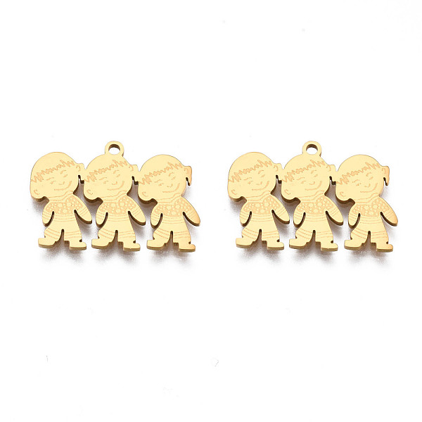 

PandaHall 201 Stainless Steel Pendants, Boy, Real 18K Gold Plated, 16x22x1mm, Hole: 1.4mm 201 Stainless Steel Human