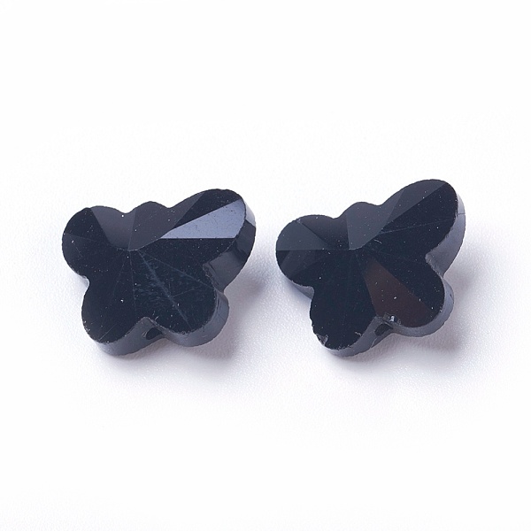 

PandaHall Transparent Glass Beads, Faceted, Butterfly, Black, 12x15x8mm, Hole: 1.5mm Glass Butterfly Black