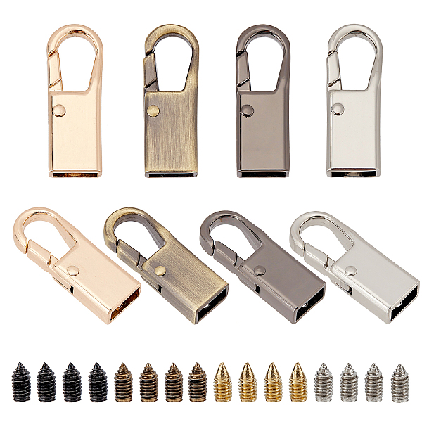 

PandaHall WADORN 8Sets 4 Colors Zinc Alloy Hardware Bag Lock Accessories, with 2pcs Screw, Mixed Color, 3.3x1.2x0.75cm, Hole: 2.5mm...