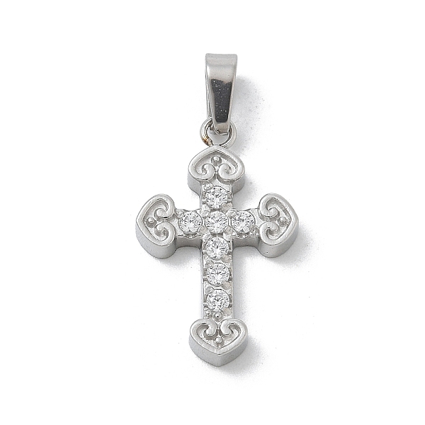 Colgantes de circonita cúbica micropavé de acero inoxidable 304