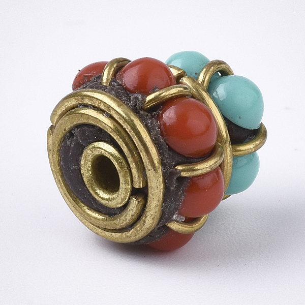 

PandaHall Handmade Indonesia Beads, with Brass Findings, Golden, Brown, 12x11~11.5mm, Hole: 2mm Polymer Clay Others Brown