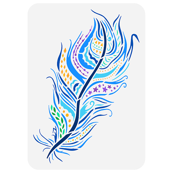 

PandaHall Plastic Drawing Painting Stencils Templates, for Painting on Scrapbook Fabric Tiles Floor Furniture Wood, Rectangle, Feather...