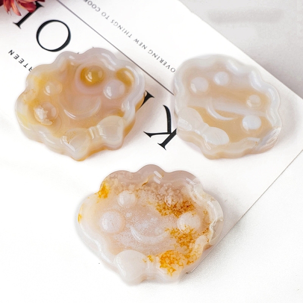 

PandaHall Cloud Natural Cherry Blossom Agate Rose Figurines, for Home Office Desktop Decoration, 40~50x50~60mm Cherry Blossom Agate Cloud