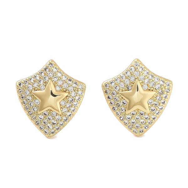 

PandaHall Brass Micro Pave Cubic Zirconia Stud Earrings for Women, Long-Lasting Plated, Cadmium Free & Lead Free, Real 18K Gold Plated, Star..., Clear