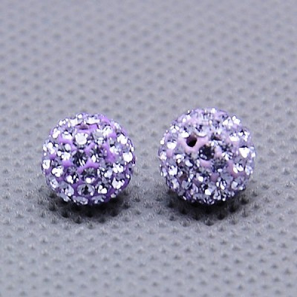 

PandaHall Czech Glass Rhinestones Beads, Polymer Clay Inside, Half Drilled Round Beads, 371_Violet, PP11(1.7~1.8mm), 10mm, Hole: 1mm Polymer..., Purple