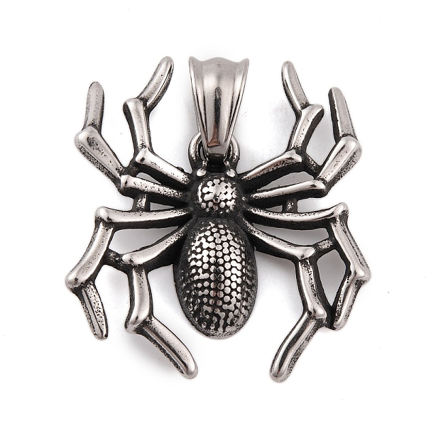 

PandaHall 304 Stainless Steel Pendants, Spider Charm, Antique Silver, 32.5x28.5x5mm, Hole: 8x4.5mm 304 Stainless Steel Spider