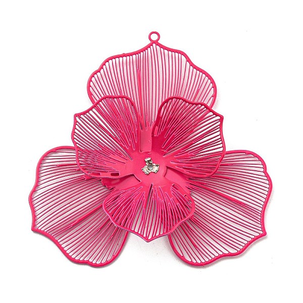 

PandaHall Spray Printed 430 Stainless Steel Big Pendants, Etched Metal Embellishments, Flower Charm, Fuchsia, 50x49.5x8mm, Hole: 1.5mm 430..., Pink