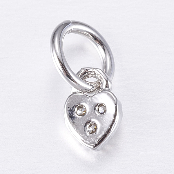 

PandaHall Brass Micro Pave Cubic Zirconia Charms, Heart, Platinum, 5x3.5x1.5mm, Hole: 3mm Brass+Cubic Zirconia Heart Clear