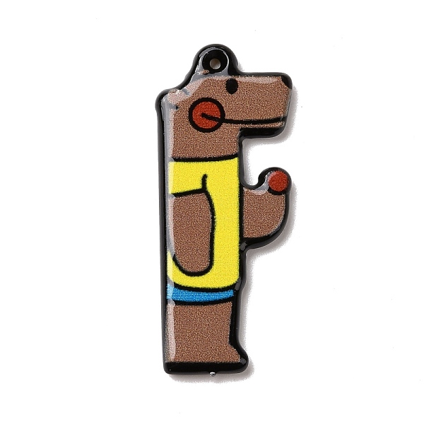 

PandaHall Circus Theme Printed Acrylic Pendants, Joker, Letter Charm, Letter F, 34.5x14x2mm, Hole: 1mm Acrylic Letter F