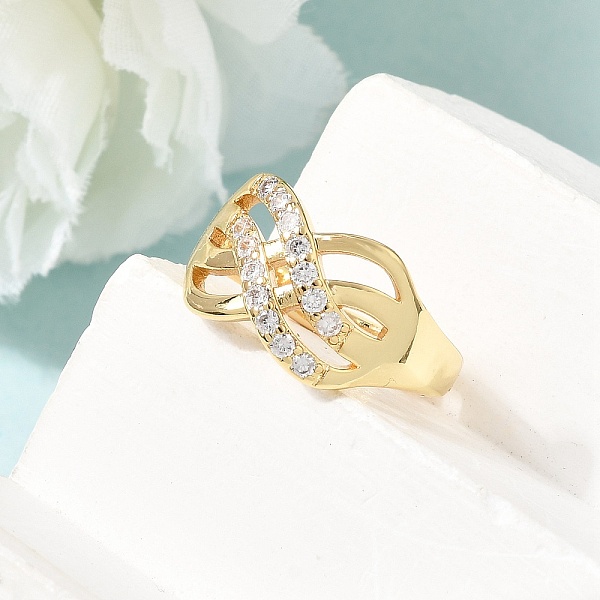 Bagues en laiton avec micro pavé de zircone cubique pour femmes