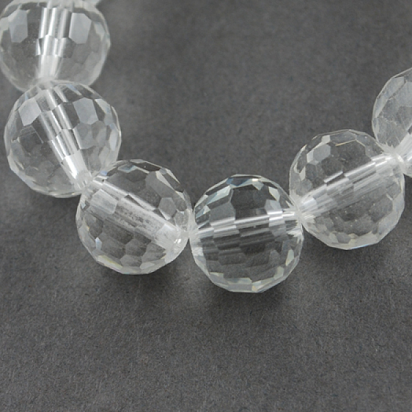 

PandaHall Transparent Glass Bead Strands, Faceted(96 Facets), Round, Clear, 12mm, Hole: 2mm, about 50pcs/strand, 22.4 inch Glass Round Clear