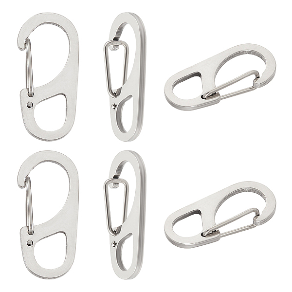 Unicraftale 6Pcs 202 Stainless Steel Keychain Carabiner