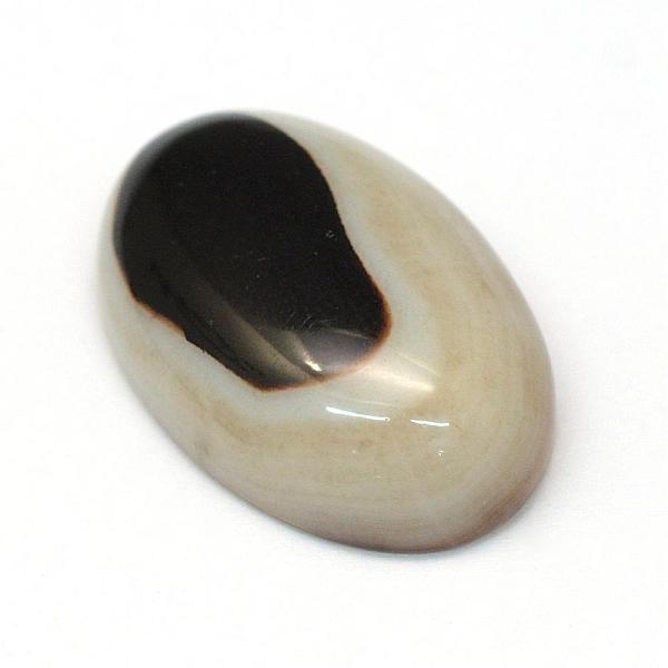 

PandaHall Oval Dyed Natural Striped Agate/Banded Agate Cabochons, Black, 29~30x19~20x6~7mm Banded Agate Oval Black