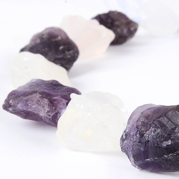 

PandaHall Natural Gemstone Crystal & Amethyst Quartz Rough Nuggets Bead Strands, 13~40x10~26x10~23mm, Hole: 2mm, about 14~19pcs/strand...