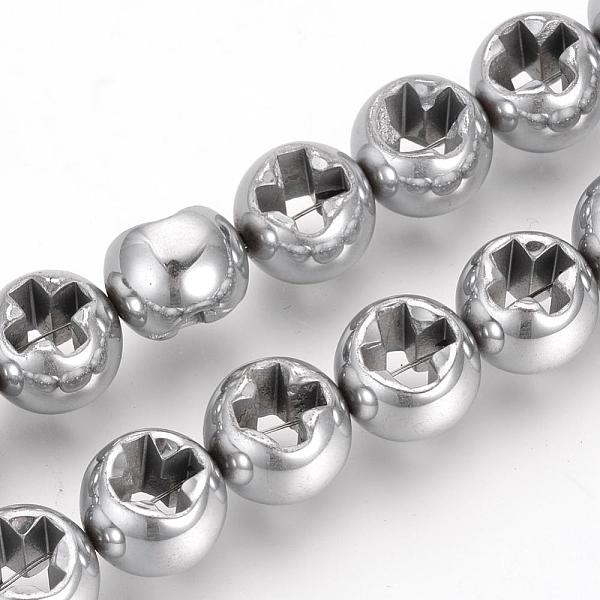 

PandaHall Electroplate Non-magnetic Synthetic Hematite Beads Strands, Rondelle with Cross Shaped Hole, Platinum Plated, 10x8mm, Hole: 1mm...