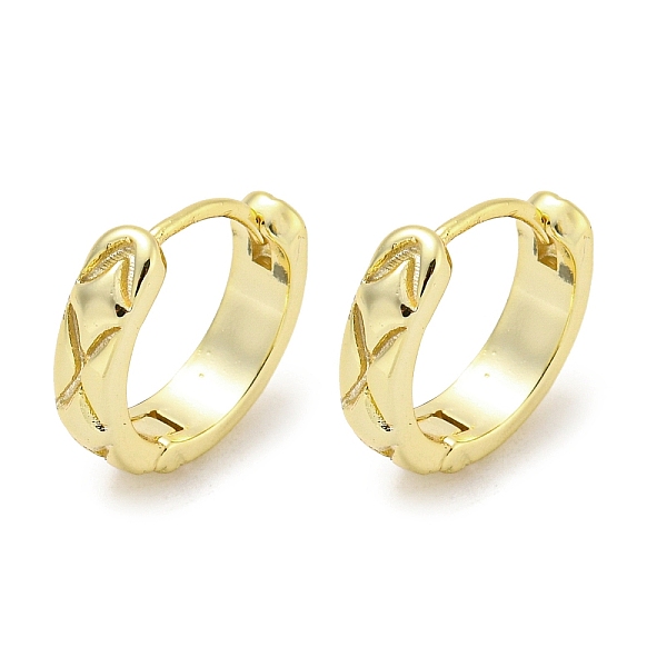 

PandaHall Brass Hoop Earrings, Real 18K Gold Plated, 12.5x3.5mm Brass Cross