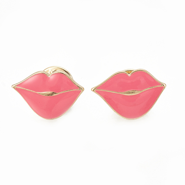 

PandaHall Eco-Friendly Zinc Alloy Enamel Brooches, Enamel Pin, with Badge Lapel Pin Back Butterfly Clutches, Lip, Hot Pink, 14x21mm, pin...