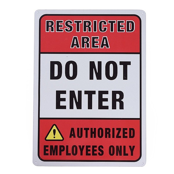 

PandaHall UV Protected & Waterproof Aluminum Warning Signs, Do Not Enter Authorized Employees Only Sign, Red, 350x250x1mm, Hole: 4mm...