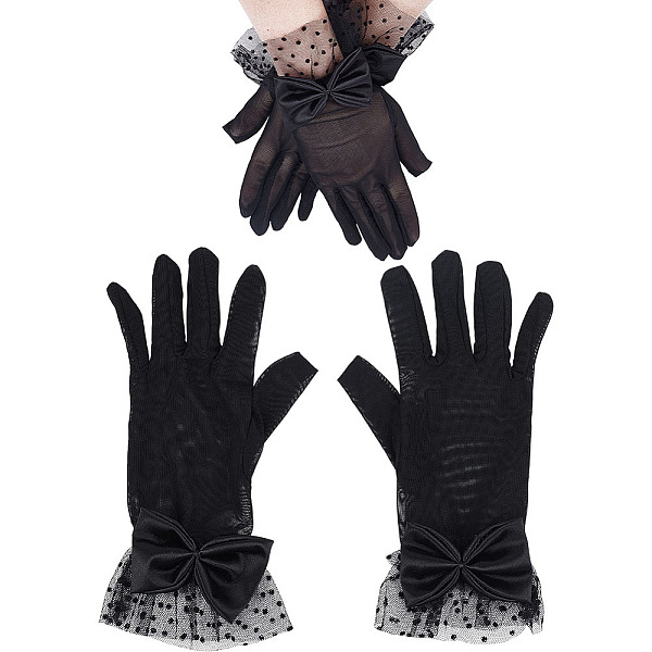 Bowknot Polyester Lace Gloves