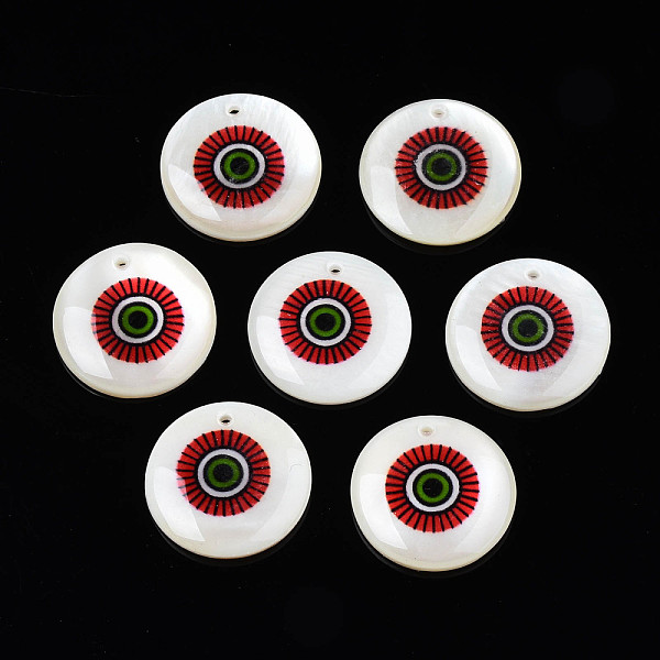 

PandaHall Printed Freshwater Shell Charms, with Enamel, Flat Round, Medium Violet Red, 17.5~18.5x2.5~3.5mm, Hole: 1.2mm Freshwater Shell...