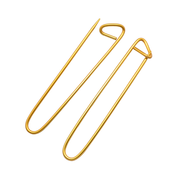 

PandaHall Goldenrod Aluminum Knit Knitting Needles Stitch Holder, 120x19x8mm Aluminum Gold