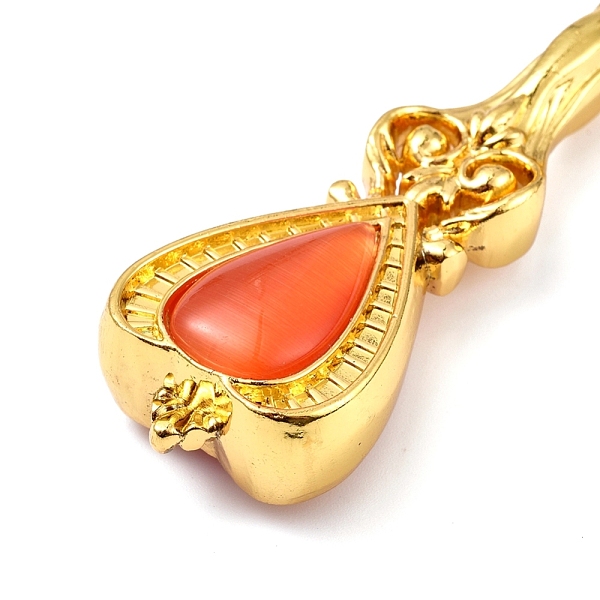 

PandaHall Alloy Handles, with Cat Eye, for Wax Seal Stamp, Wedding Invitations Making, Scepter, Golden, 88.5x24.5x14mm Alloy