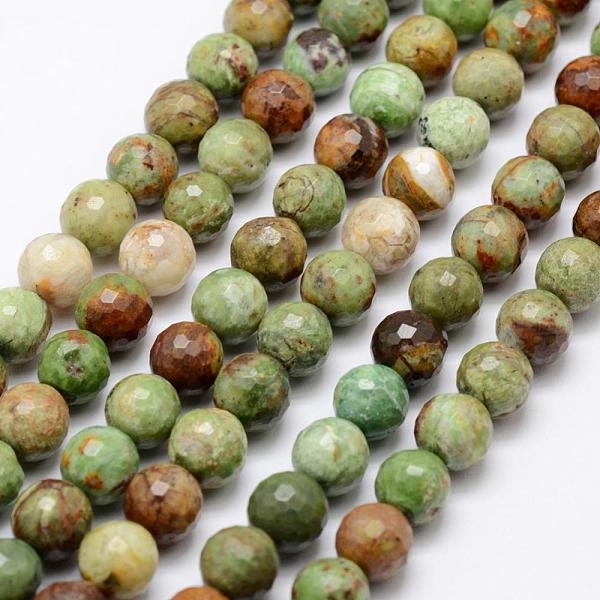 

PandaHall Natural Green Opal Beads Strands, Faceted, Round, 10mm, Hole: 1mm, about 38pcs/strand, 14.5 inch Green Opal Round